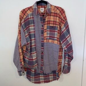 Urban Outfitters Out From Under Checked Spliced Shirt Flannel Oversized XS